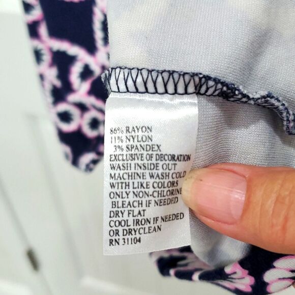 Crown & Ivy Elegant Pink and Navy Midi Dress, Size PS - Picture 3 of 5